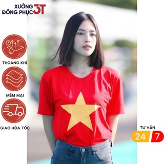 Áo cờ đỏ sao vàng cao cấp 3T UNIFORM , áo thun unisex cờ đỏ sao vàng