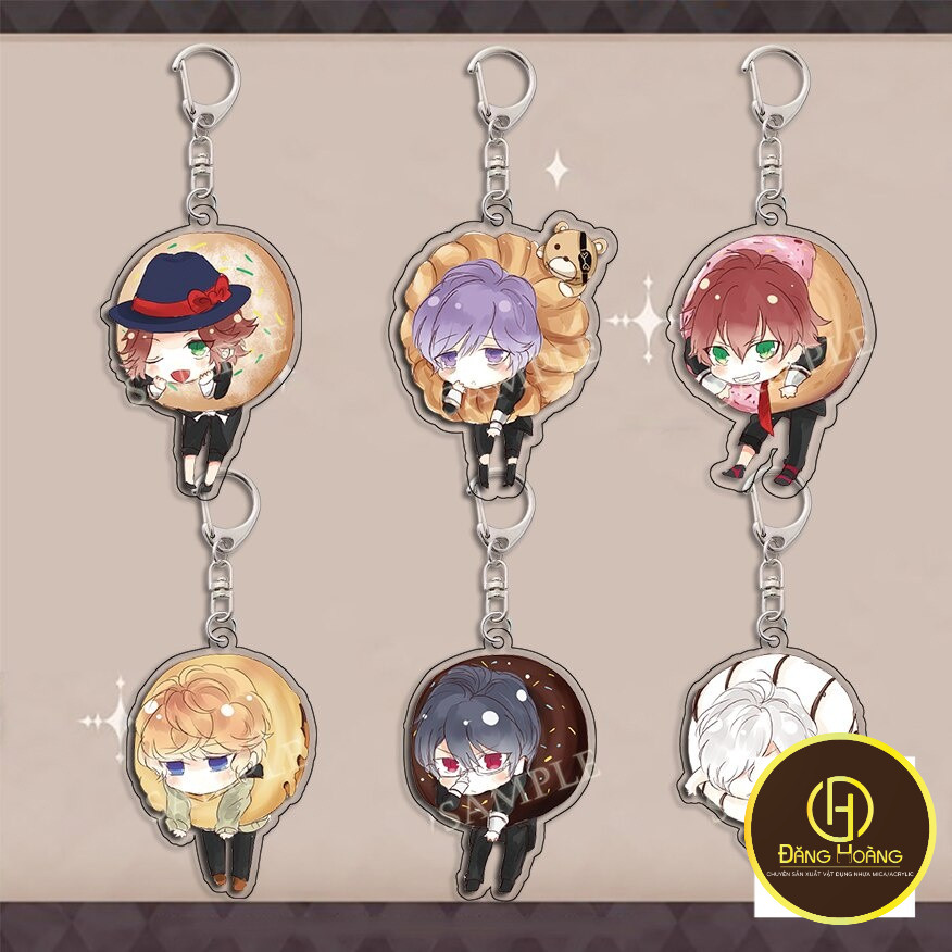 Móc khoá Anime Diabolik Lovers Komori Yui Sakamaki Ayato Kanato Raito Shu Reiji Subaru Phụ Kiện Tran