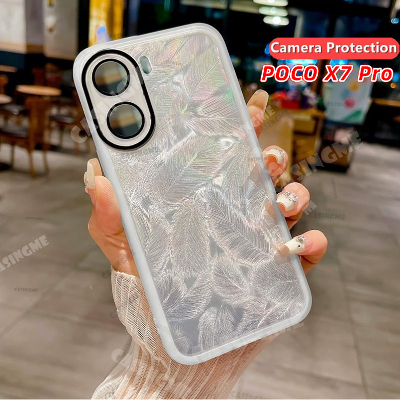 Poco X7 Pro 2025 Vỏ Mềm Họa Tiết Lông Vũ Lấp Lánh Cho POCO X7 Pro 5G X7Pro PocoX7Pro PocoX7 7XPro X 