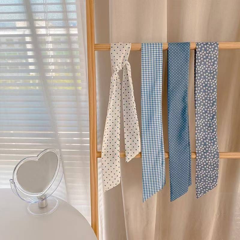 Khăn quàng cổ phong cách xanh mùa xuân khăn lụa dành cho nữ khăn chéo cho túi xách tay cầm khăn quàng cổ và phụ kiện và Mũ đội đầu SJ0880