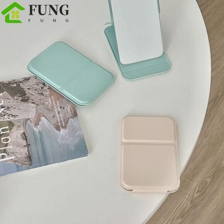 Fung INS Để Bàn Đứng Gương, Da Pu Màu Trơn Gấp Gương Trang Điểm, Gấp Nhỏ Dễ Dàng Mang Theo Trọng Lượng Nhẹ Gương Vanity Ký Túc Xá