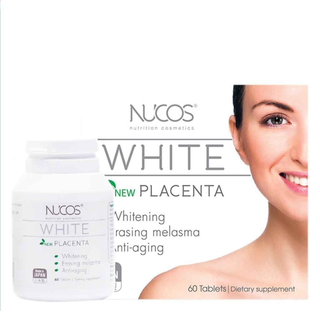 Viên Uống Nucos Sáng Da, Giảm Nám, Chống Nắng White Plus Placenta 60 Viên  Sản Phẩm Chính Hãng