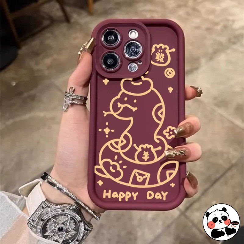 Vỏ Thang Rắn Phong Phú Năm Mới Cho Samsung Galaxy S25 S24 S23 S22 S21 S20 FE Note 20 Ultra J8 2018 J