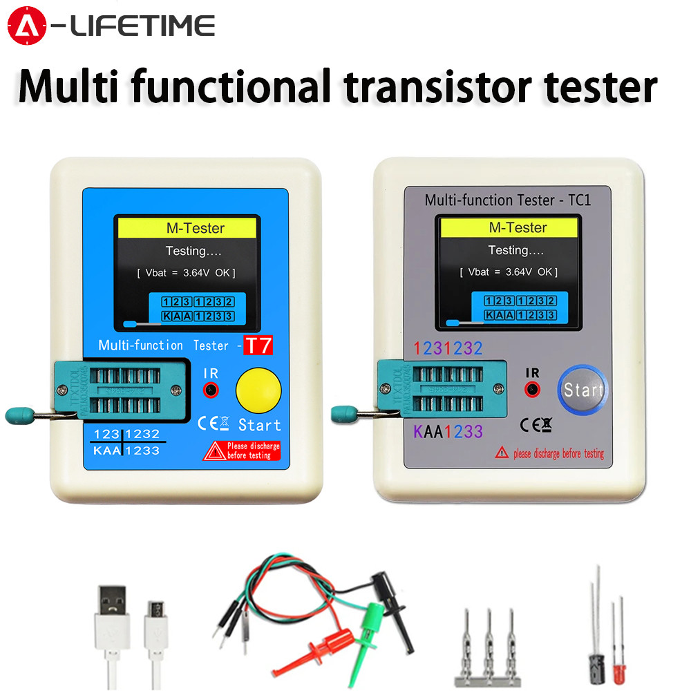 Máy kiểm tra Transistor đa chức năng Multimete TFT Màn hình đầy màu sắc LCR-7 / TC1 Diode Triode MOS