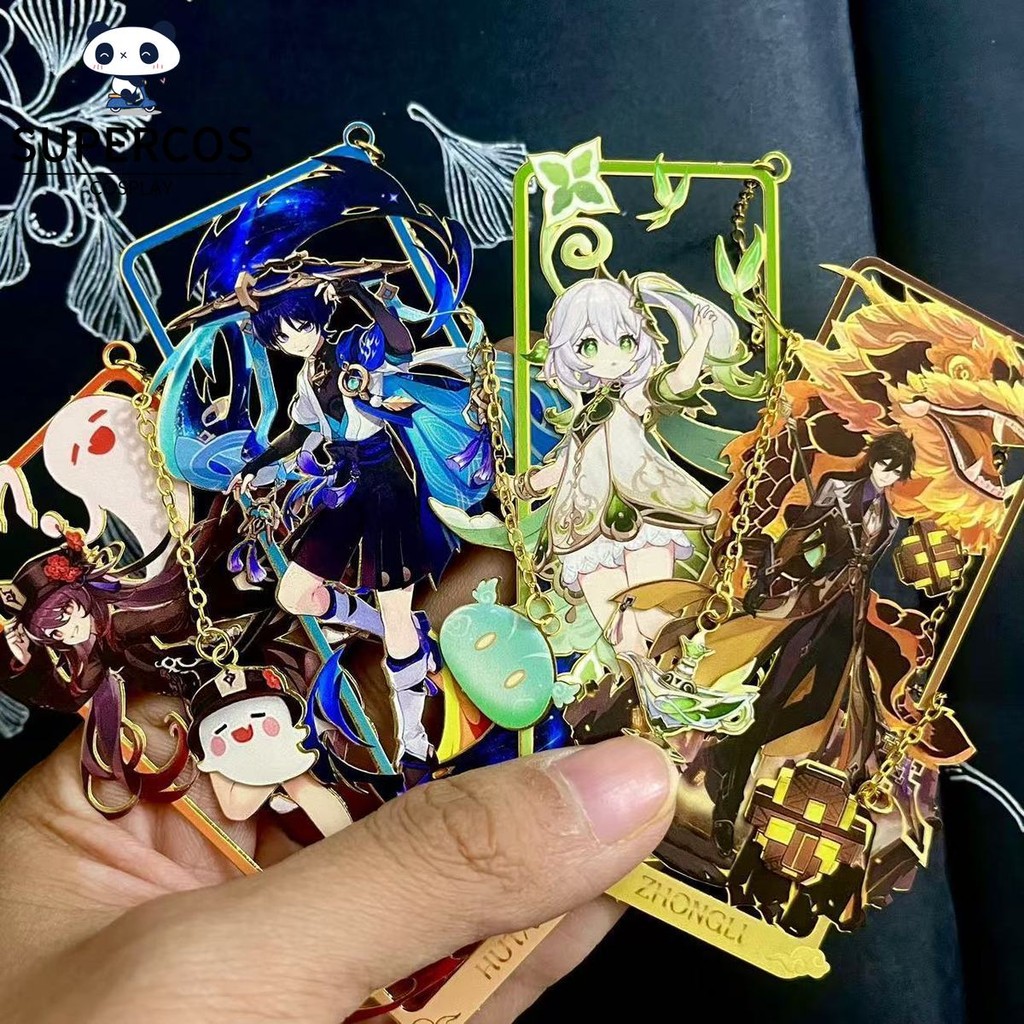 Genshin Impact Metal Hollow Bookmark Furina Shogun Miko Zhongli Wanderer Trang trí Quà tặng