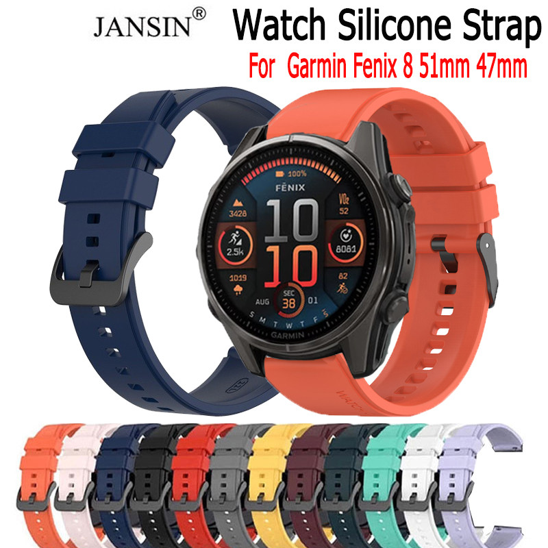 Garmin Fenix 8 51mm Dây đeo thay thế silicon cho garmin fenix8 47mm Dây đeo đồng hồ