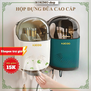 Hộp đựng đũa muỗng có nắp đậy gắn tường KOKIMO shop Ống đựng đũa treo tường chống bụi ngăn côn trùng
