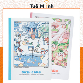 Vở dash caro b5 120 trang klong MS 210 tili seanal playground giấy dày 100gsm may dán gáy đẹp