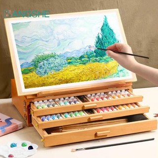 Hộp giảm giá vẽ tranh nghệ thuật BANGSHE, Giá đỡ bàn gỗ sồi chuyên nghiệp có thể điều chỉnh, Sơn dầu ngoài trời Sơn dầu đa chức năng Hộp ngăn kéo phác thảo gấp học sinh