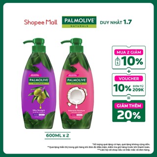 Bộ 2 Dầu gội Palmolive kèm xả 2-trong-1 chiết xuất Sữa dừa và Keratin kết hợp quả ô liu 600ml