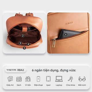 Balo Trita (Thời trang nam công sở cỡ lớn - Balo da RBA2)