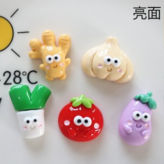 [Miễn Ship] Jibbitz Crocs, Sticker Charm gắn dép chủ đề Rau củ nhựa cứng - sẵn nút gắn