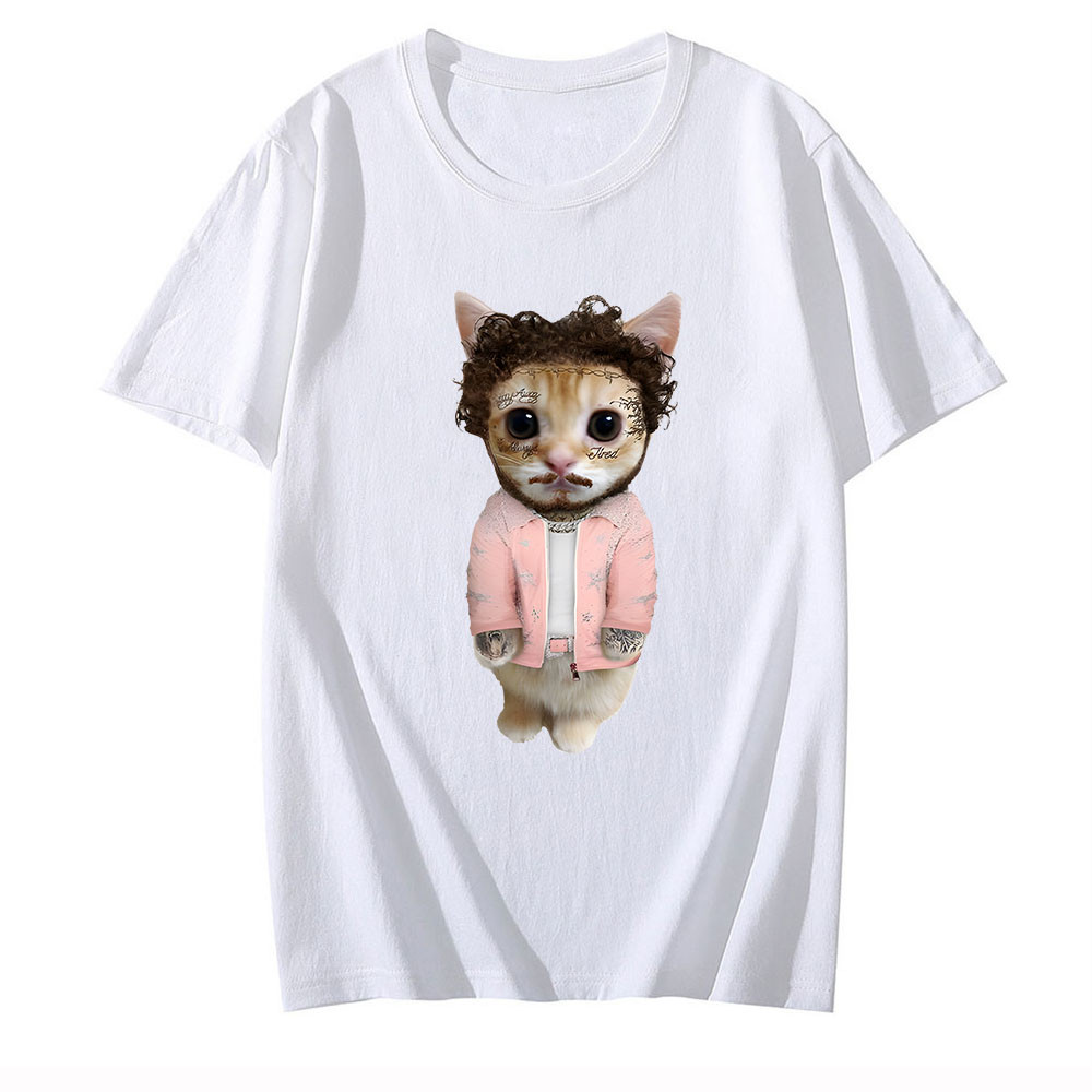 2024 Bánh quế cho bạn bè Post Malone Áo Funko Pop Gothic Cổ Tròn Áo Thun Nữ Tay Ngắn Thường Ngày xs-