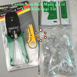 Combo Kìm bấm mạng + hộp test mạng + 50 hạt mạng COB xịn