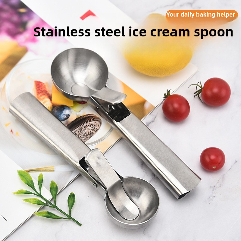 M & K |  Thép không gỉ Kép Sử Dụng Kem Thìa Thìa Kem Bóng Digger Đa Chức Năng Kem Thìa Bóng Đào Kem 