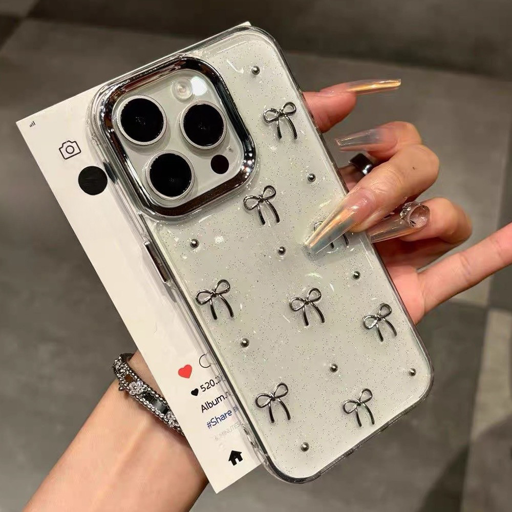 Ốp Điện Thoại Họa Tiết Bướm Trái Tim Đính Lá Vàng Cho for IPhone 16 14 Pro Max 11 15 14 13 12 11 Pro Max 15 14 Plus