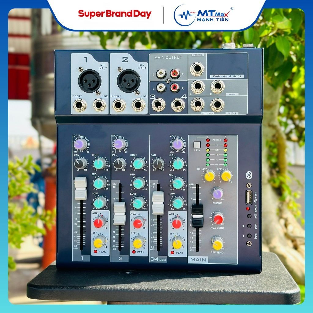 Combo  Mixer F4 usb bluetooth - Micro thu âm chuyên nghiệp K200 dành cho live stream fb, bigo, dễ lắ