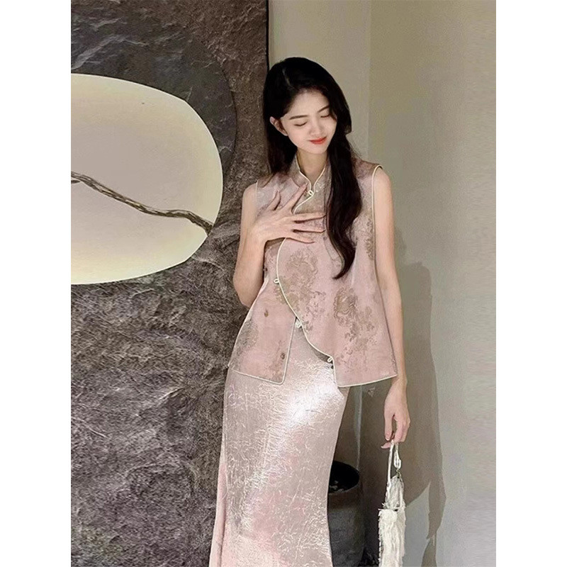 Quần áo nữ Trung Quốc mới Phong cách quốc gia Áo ghi lê Cool Sense 2024