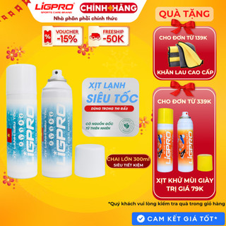   CHAI LỚN 300ml  Xịt lạnh giảm đau siêu tốc thảo dược LIGPRO Sơ cứu thể thao chấn thương hiệu quả 