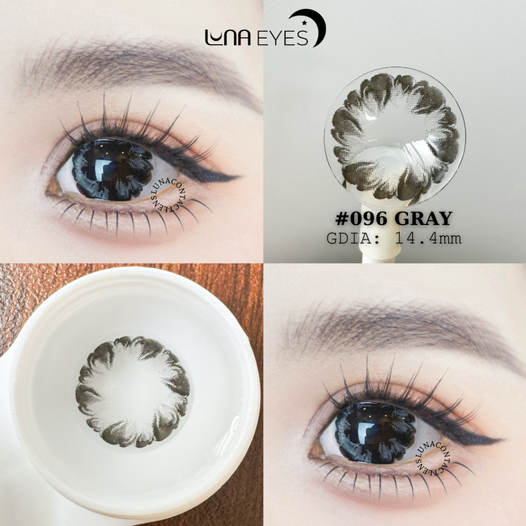[1 Year] Kính Áp Tròng LUNA EYES 096 Gray - Lens Size To