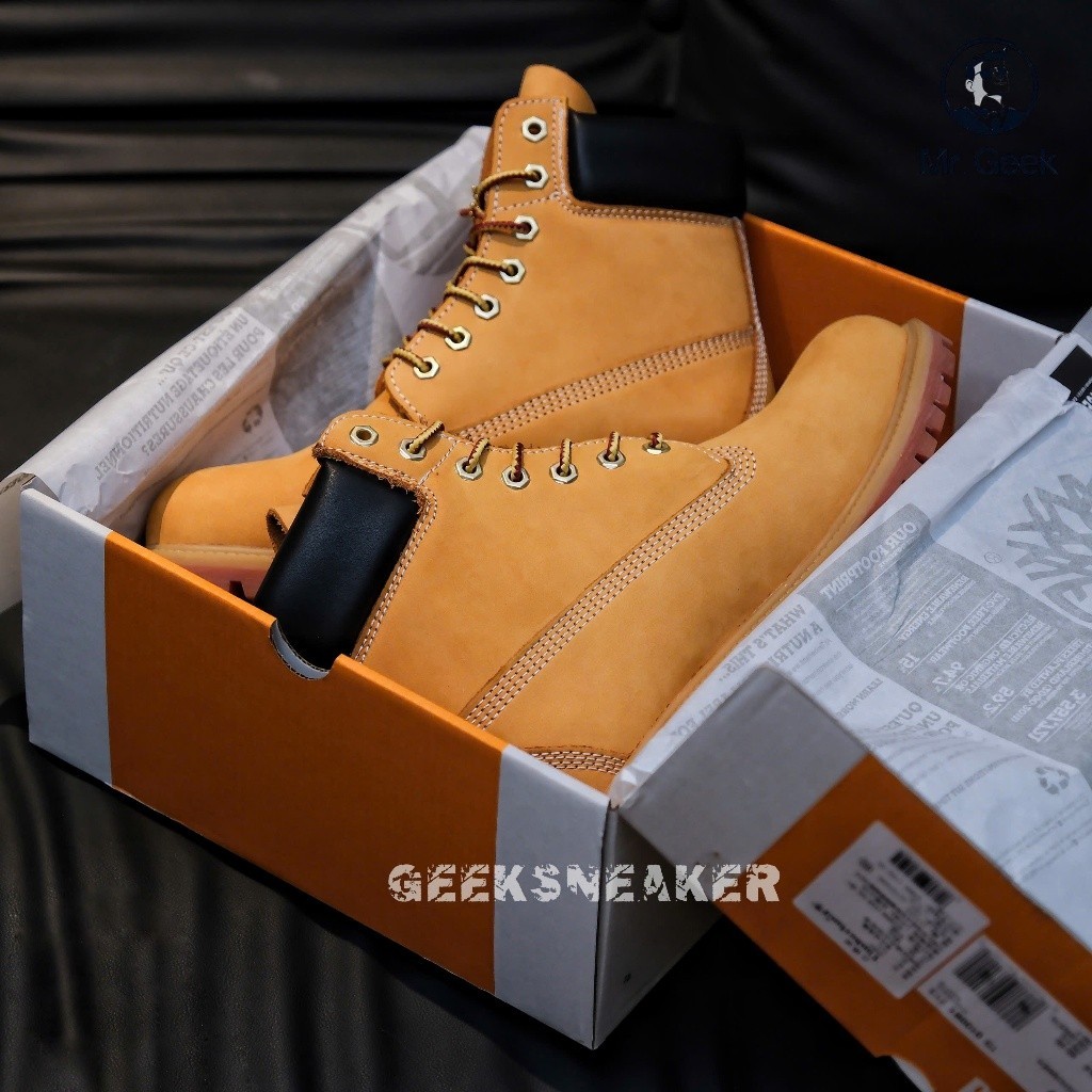 [Deluxe] Giày Sneaker Boost Cao Cổ Chống Nước, Chống Đinh Cao 6 Inch Da Nubuck Boots