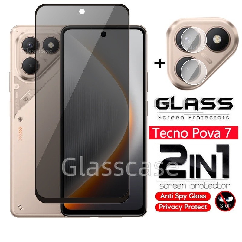Tecno Pova 7 2025 2 TRONG 1 Bảo Vệ Màn Hình Riêng Tư Kính Cường Lực Cho Tecno Pova 7 Pova7 Pova7Pro 