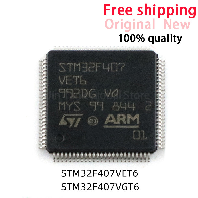 (1 Cái) 100% Mới STM32F407VET6 STM32F407VGT6 STM32F407 VET6 STM32F407 VGT6 QFP-100 Chipset