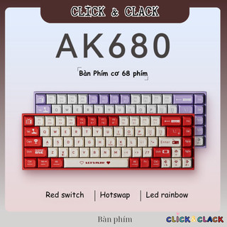  Bàn Phím Cơ Hotswap AJAZZ AK680 - Bàn phím gaming kết nối Type C Layout 68 - Led Rainbow 