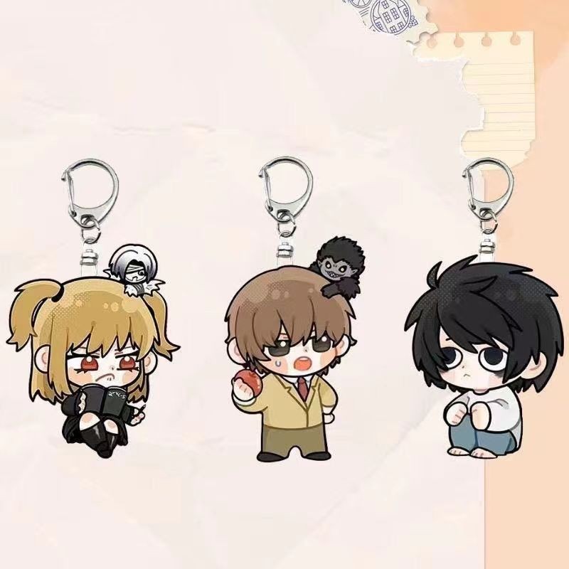 Móc khóa Acrylic Death Note Anime – L, Yagami Raito & Amane Misa – Mặt dây chuyền dễ thương và sưu t