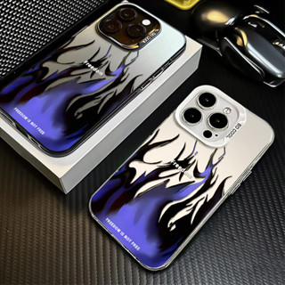 Ốp Điện Thoại Graffiti Sáng Tạo Ngọn Lửa Tím Tương Thích Cho IPhone16 15 13 11 14 12 Pro MAX X XS MAX 7 / 8 Plus Se2020 Thời Trang Chống Sốc Nghệ Thuật