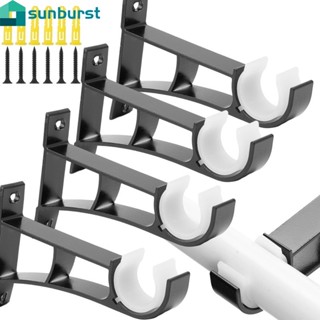 2 Cái Giá đỡ thanh rèm hợp kim nhôm - Giá đỡ thanh treo rèm Giá đỡ thanh phần cứng cửa sổ - Dễ dàng cài đặt Móc DIY - Giá đỡ thanh rèm đơn - Phụ kiện trang trí nhà cửa