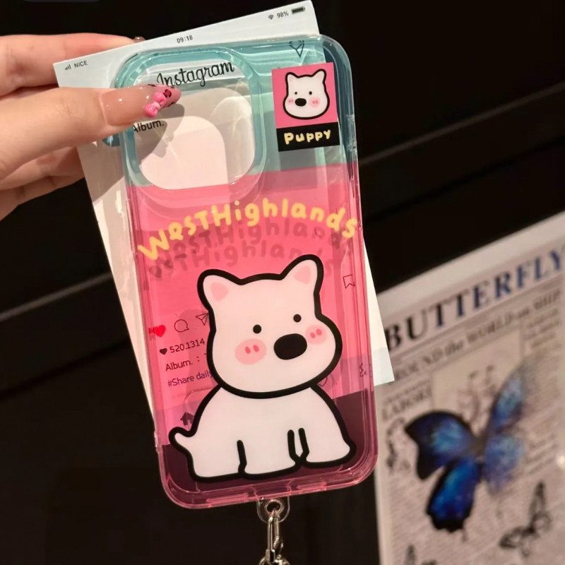 Ốp điện thoại hoạt hình Penguin Puppy IPhone 16 / 15 / 14 / 13PROMAX Vỏ bảo vệ chống rơi