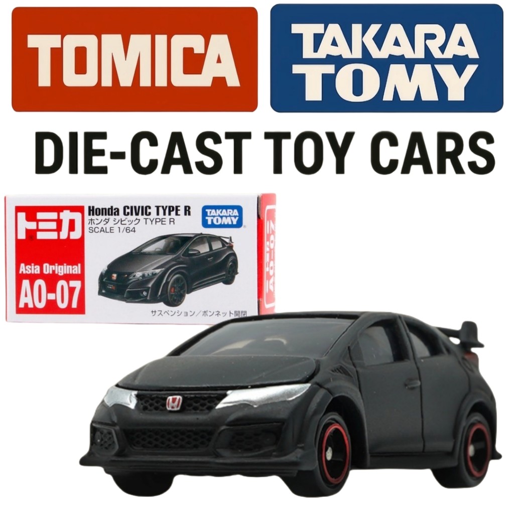 Xe mô hình đúc Tomica Honda Civic Type R FK8 Đen 1: 64 – Đồ chơi sưu tập JDM đích thực dành cho trẻ 