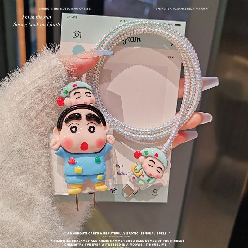 Dễ Thương Crayon Shin-Chan Cho VIVO 66W 33W 120W Bộ Sạc Bảo Vệ V27e Vỏ Sạc V29 5g 80W Cho vivo 33w V