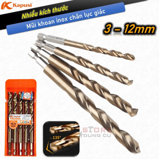  3-12mm Mũi khoan inox đuôi lục giác Kapusi Japan cao cấp mũi khoan xoắn thép tốc độ cao khoan inox sắt gỗ nhựa,... 