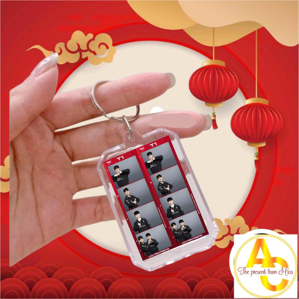 Móc khoá T1 trong suốt hình vuông -  mẫu mới nhất