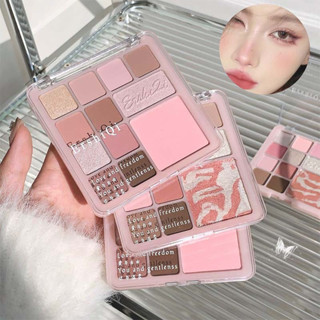 Ershiqi 12 Chiếc Màu Hồng Lâu Dài Phấn Mắt Khói Phấn Mắt Trang Điểm Bảng Phấn Mắt