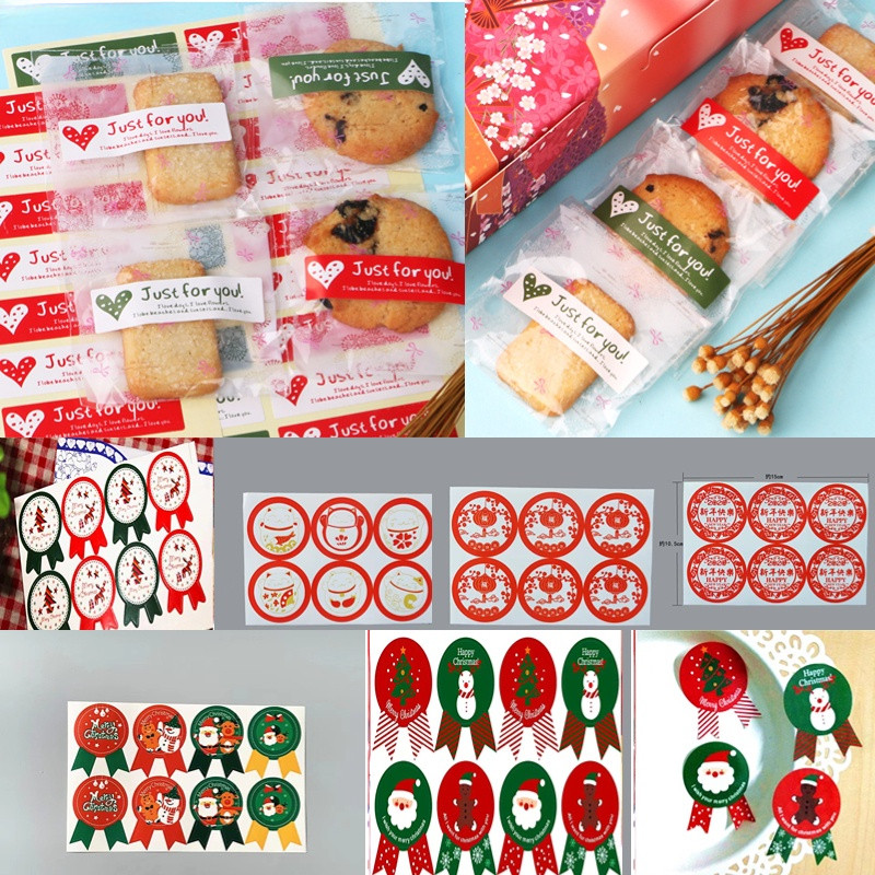 Miếng Dán Năm Mới Nhiều Màu Sắc Quà Tặng Giáng Sinh Miếng Dán Trang Trí Ông Già Noel Dán Kẹo Dán