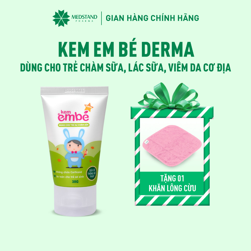 Kem Em Bé Derma - Kem bôi da thảo dược chàm sữa cho bé, làm dịu da sưng, đỏ, ngứa, bong tróc (Tuýp 3