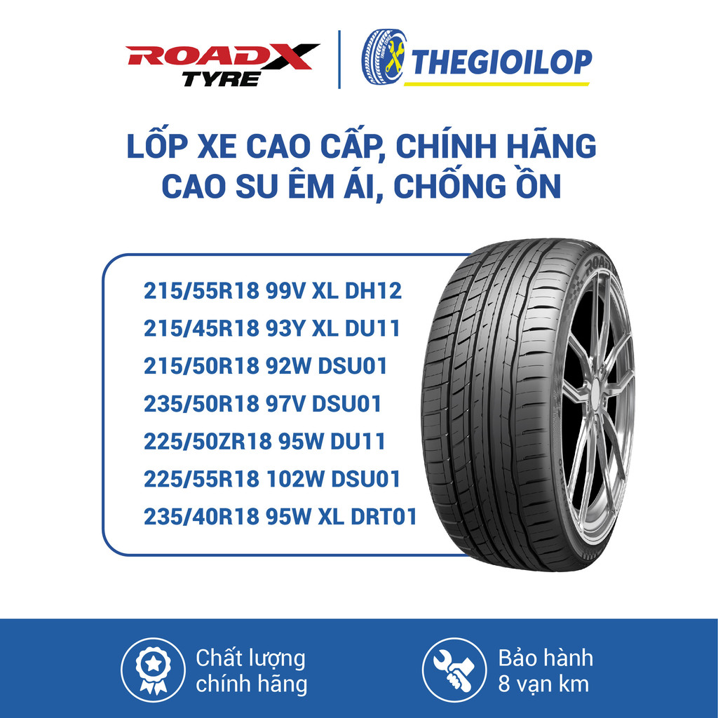 Lốp xe ô tô Roadx Vành/Rim 18 - Bảo hành 8 vạn km - Lắp xe MEC E300 - Thegioilop