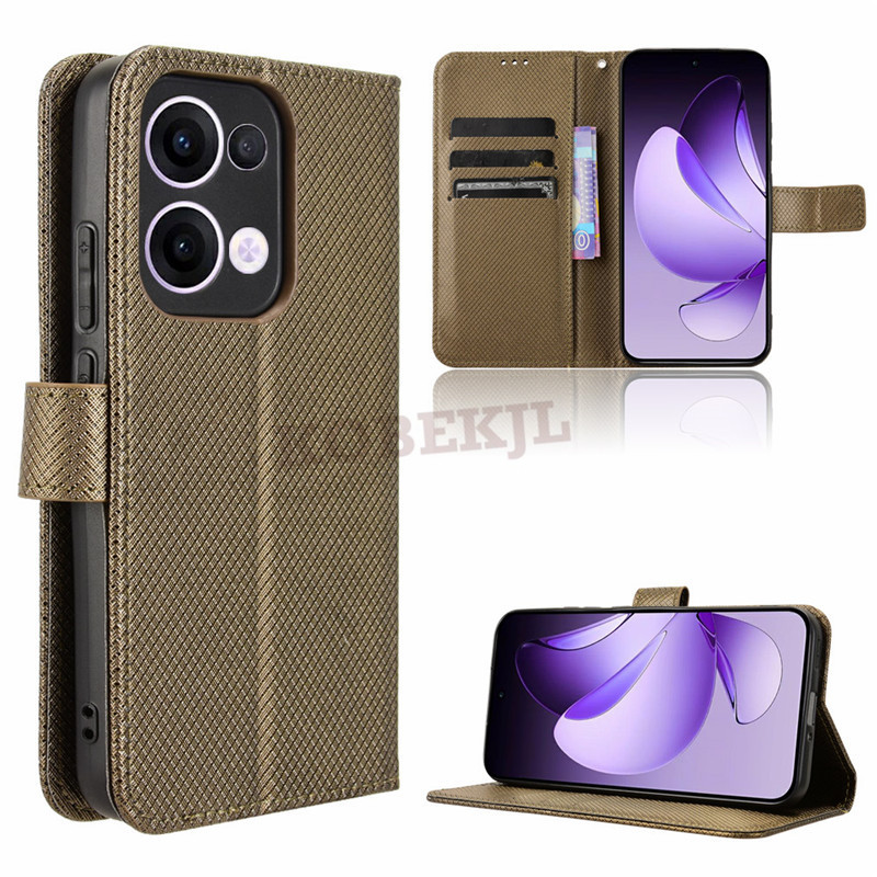 Ốp lưng OPPO Reno 13 Flip Diamond Ví da PU Khe cắm thẻ Vỏ điện thoại cho OPPO Reno 13 Pro 13F Reno13