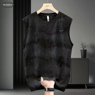 M-8XL Mỹ Vintage Tie Dye Vest Nam Plus Size Tank Loose Casual Không Tay Top