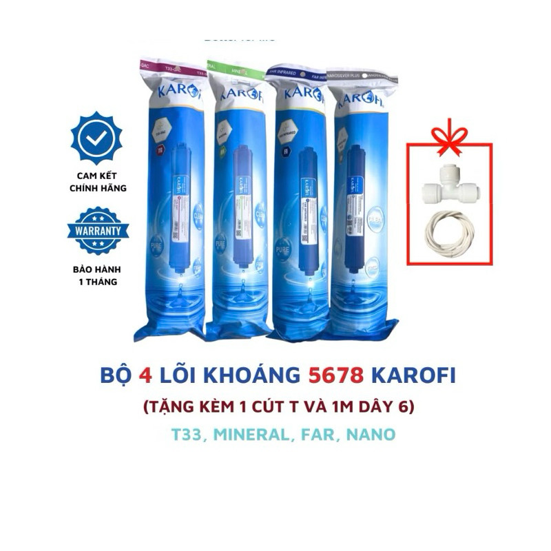 Combo 4 lõi lọc nước chức năng 5678 Karofi (T33, Mineral, Nano, NP)