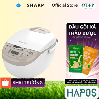 Nồi cơm điện tử Sharp KS-COM191EV-WH 1.8L [8 Chức năng nấu, Màn hình LED, Lòng nồi 3 lớp] - HAPOS HSA