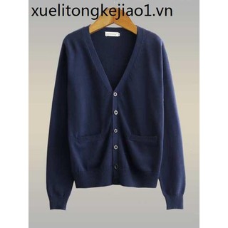 Cotton Nguyên Chất Y Tá Áo Len Nữ Dày Áo Cardigan Y Tá Bảo Hộ Lao Động Mặc Ngoài Hải Quân Xanh Bác Sĩ Nhiệm Vụ Dệt Kim
