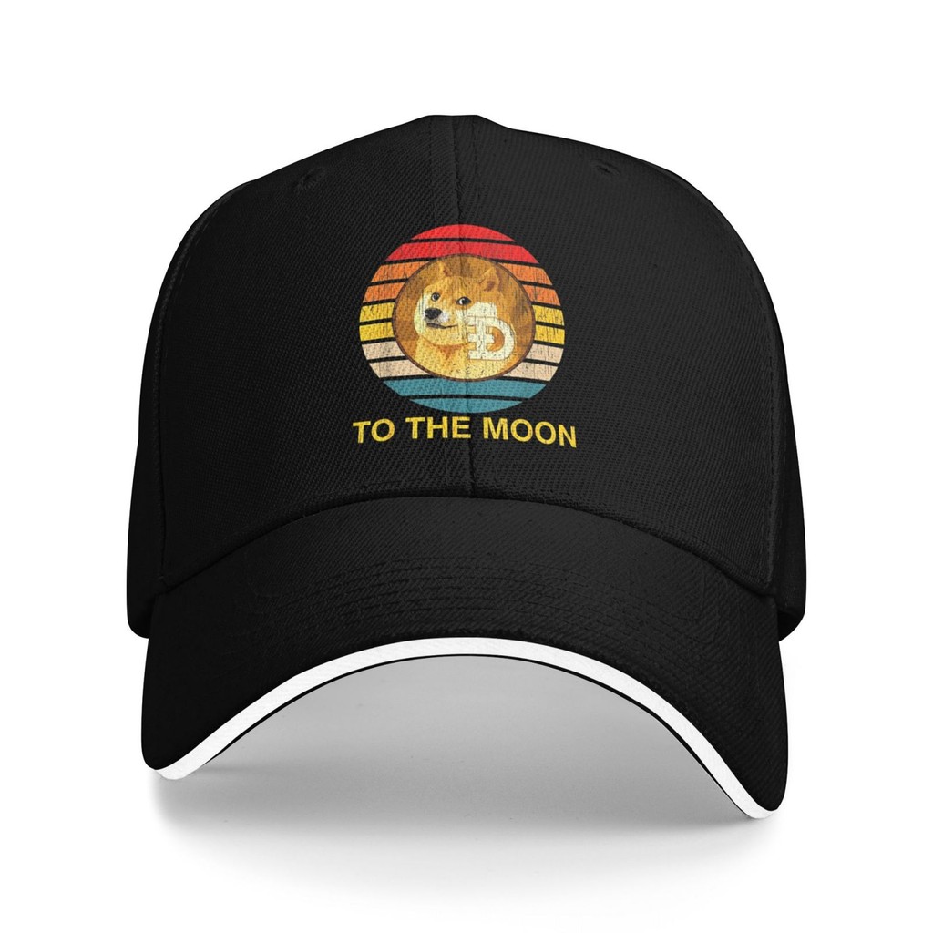 Logo Dogecoin Duge To The Moon Mũ bóng chày thoáng khí sành điệu