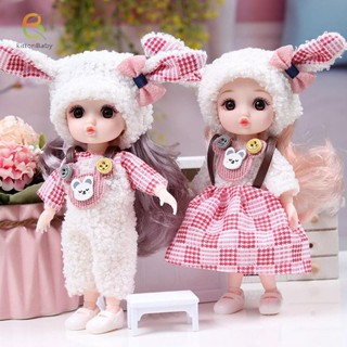 [Kittenbaby] Búp bê khớp di chuyển Mini 16cm Búp bê đồ chơi DIY có quần áo Trang phục cho đồ chơi bé gái [mới]