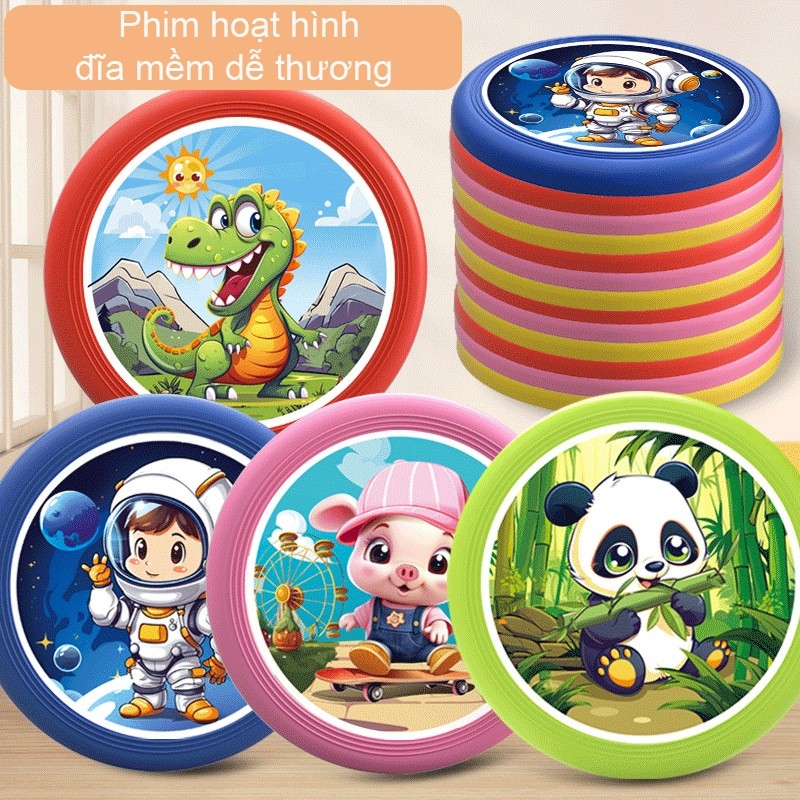 Đồ Chơi Ném Đĩa Bay Mềm Cho Bé Loại 20cm An Toàn Nhiều Họa Tiết Vui Nhộn Dễ Thương