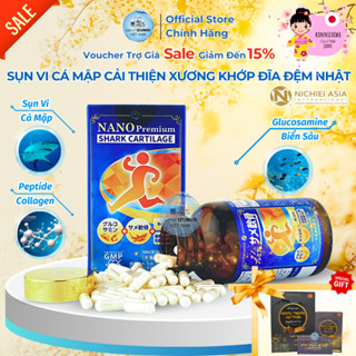 [Xuất Kèm VAT + Voucher 15%] Sụn Cá Mập Glucosamine Nhật Viên Uống Xương Khớp NANO PREMIUM SHARK CARTILAGE Chondroitin