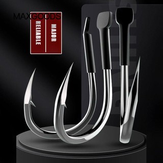 Maxgoods 1 Hộp Móc Đơn Hawksbill, Câu Cá Bass Khoảng Cách Rộng Lưỡi Câu Thép Carbon Cao, Thép Carbon Cao Mềm Giun Wacky Giun Không Cỏ Bass Móc Câu Cá